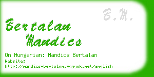 bertalan mandics business card